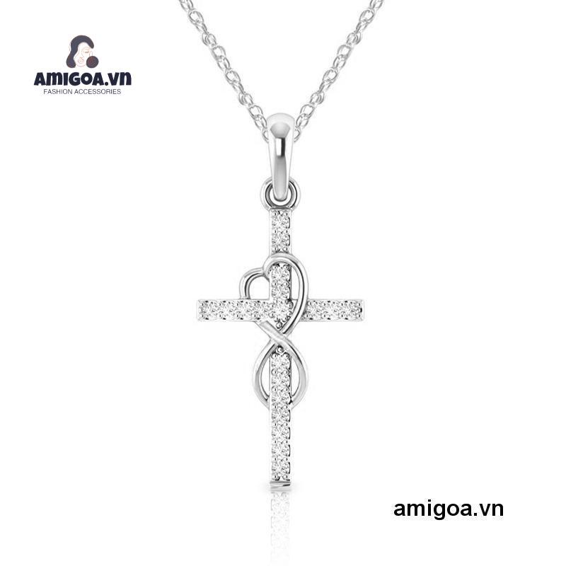 ✨✨Vòng cổ Mạ Bạc Hình Số 8 Đính Đá Kim Cương Nhân Tạo