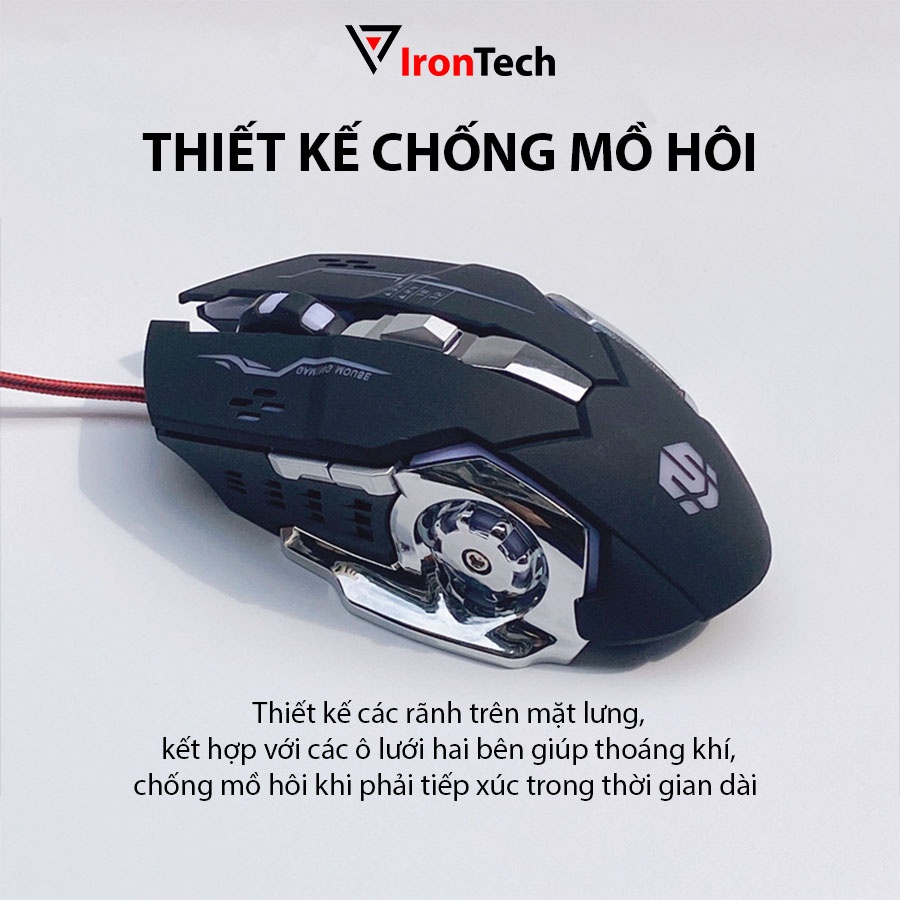 Chuột gaming MACRO IronTech MIHUN G461 PRO chuột máy tính có dây LED huyền ảo 6 phím đa năng 3200DPI cho game thủ