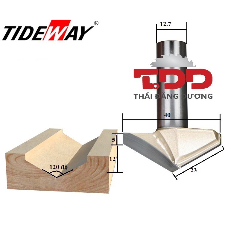 Mũi mòi v 120 độ tideway - hàng xịn