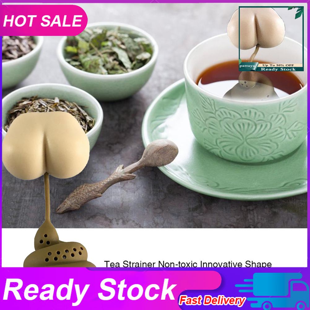 CFYP_Poo Turd Shape Silicone Tea Strainer Filter Infuser Prank Trick Props Drink Tool