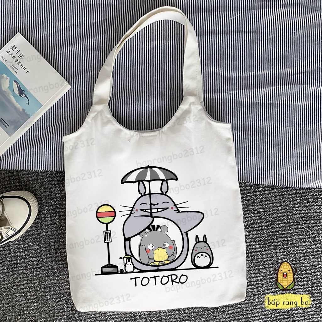 TÚI TOTE TRÒN VỊT PSYDUCK ĐAU ĐẦU VẢI DỆT CANVAS CÓ TÚI CON