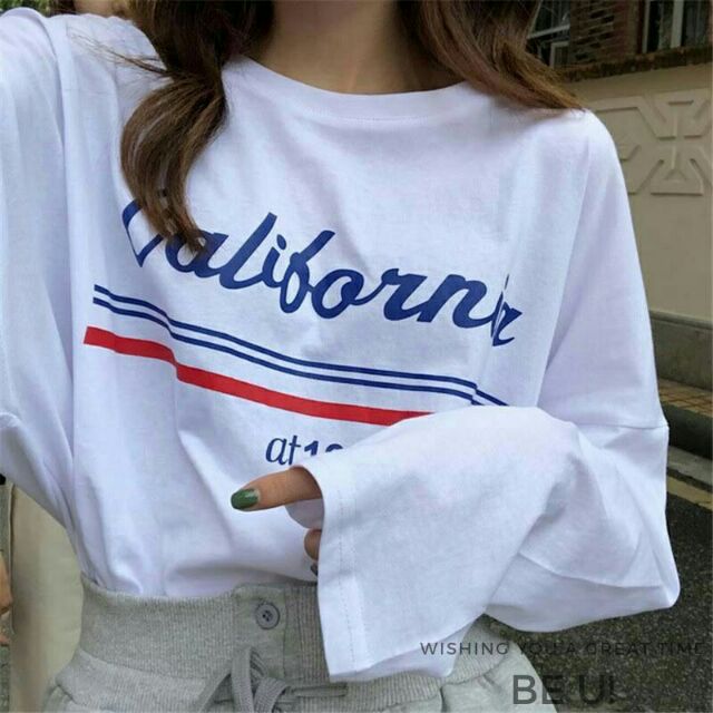 Áo thun tay dài unisex cali, form rộng y hình, HÌNH THẬT treo móc | BigBuy360 - bigbuy360.vn