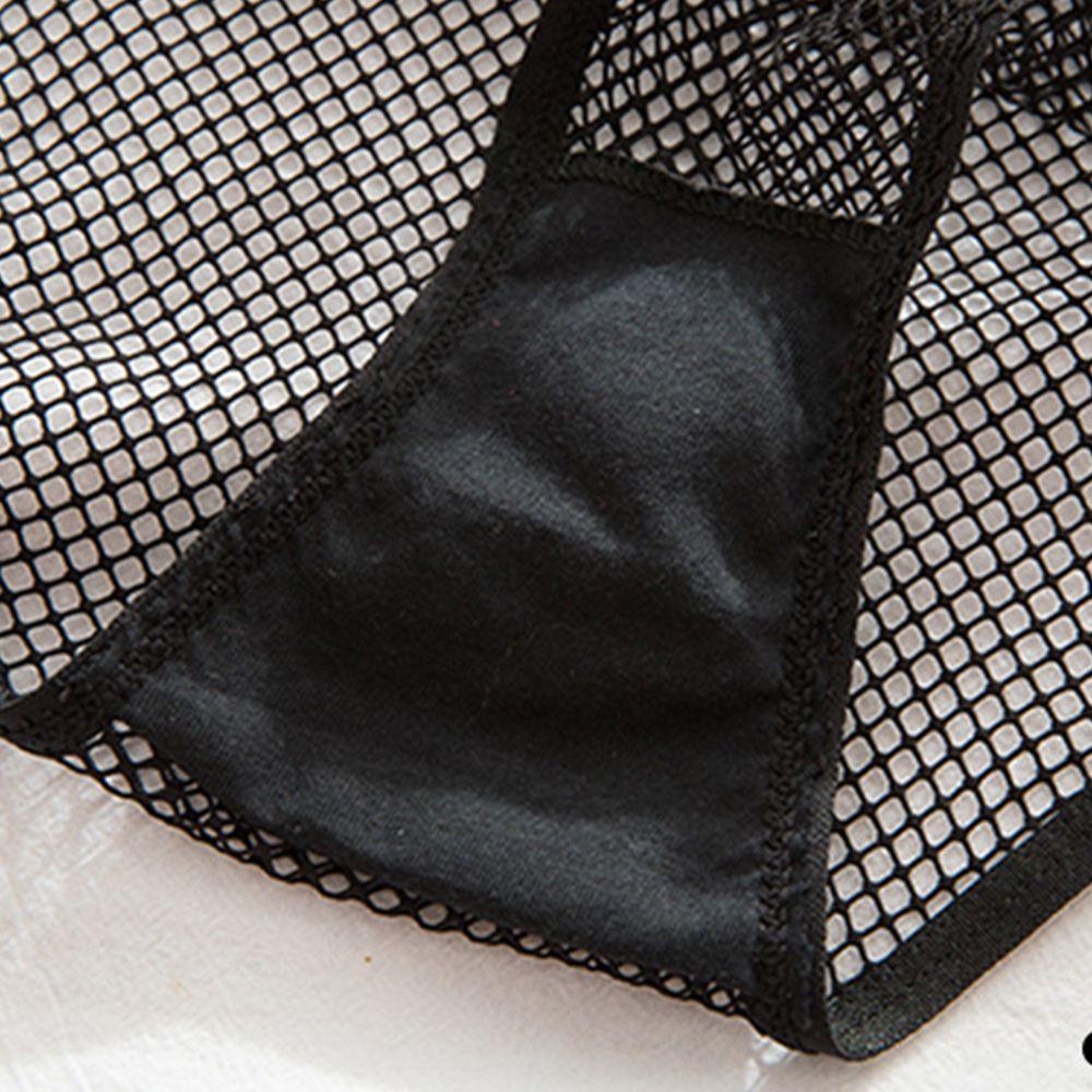 Quần Lót Cotton Lọt Khe Màu Trơn Phối Lưới Hở Đáy Quyến Rũ Cho Nữ