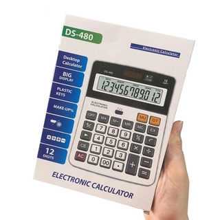 Máy tính cầm tay 12 số DS-480 (Năng lượng mặt trời/ pin đũa) siêu bền