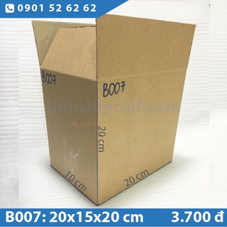 Hộp ship cod, hộp cod, thùng carton B007: 20x15x20 cm