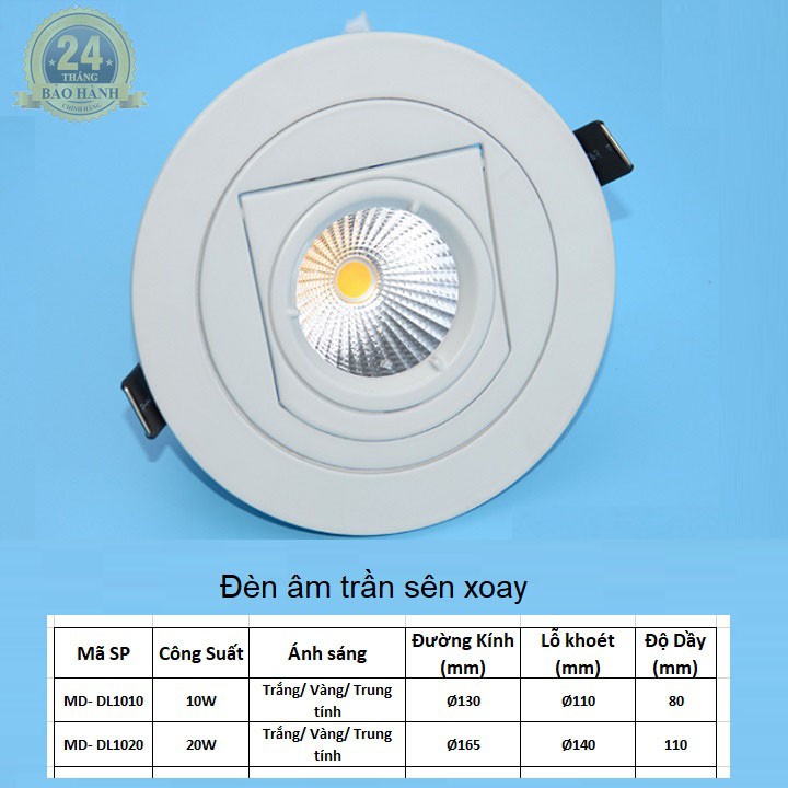 Đèn led âm trần - Đèn led âm trần sên xoay