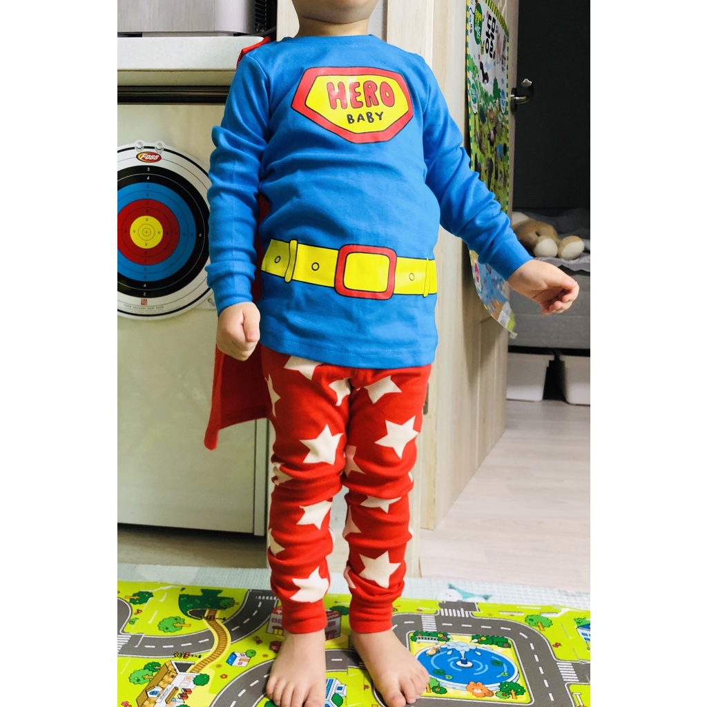 Bộ halloween siêu nhân hero dài tay kèm choàng Cordi-i chính hãng Hàn Quốc