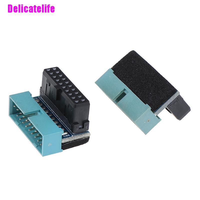 (Hàng Mới Về) 1 Đầu Chuyển Đổi Từ 20pin Usb 3.0 Male Sang Female Góc Rộng 90 Độ