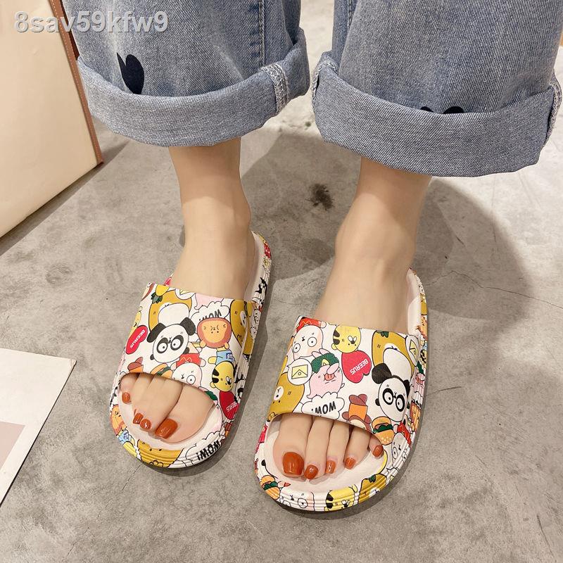 Dép đi trong nhà nữ mùa hè cặp vợ chồng gia đình hoạt hình dễ thương phòng tắm không trơn trượt Đáy dày m