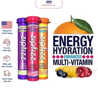 Bột vitamin bổ sung năng lượng điện giải Zipfizz Healthy Energy Drink Mix tăng sức bền cấp nước - EDS Hàng Mỹ