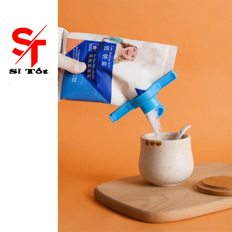 Kẹp Niêm Phong Miệng Túi Thực Phẩm Chống Ẩm Mốc Có Nắp Đổ Cực Tiện Lợi