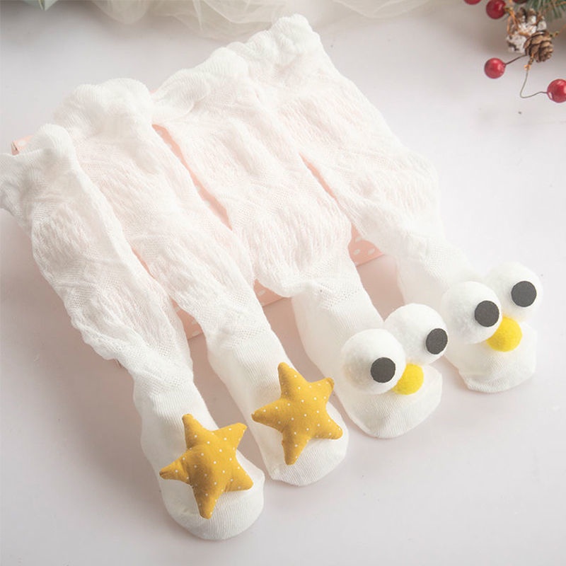 Tất Cotton Siêu Mỏng Cao Qua Gối Thời Trang Xuân Thu Cho Bé Sơ Sinh