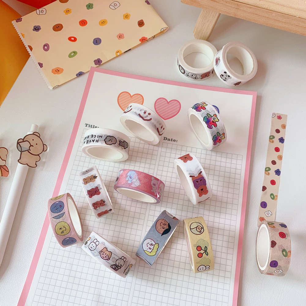 Băng dính washi tape in hình hoạ tiết đáng yêu