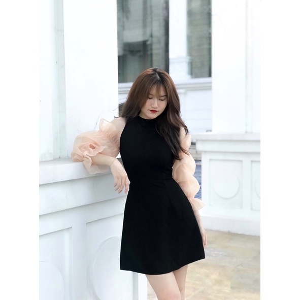 Váy tay bồng Roes Dress - váy xẻ tay+2,2% phí shopee