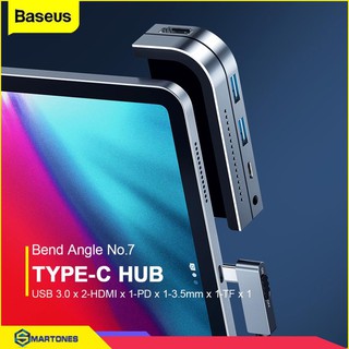 Mua Bộ chuyển đổi USB Hub Type C Bend Angle No7 mở rộng kết nối 6 in 1 USB 3.0 HDMI  PD Thẻ nhớ SD TF cho iPad Pro 2018 2020