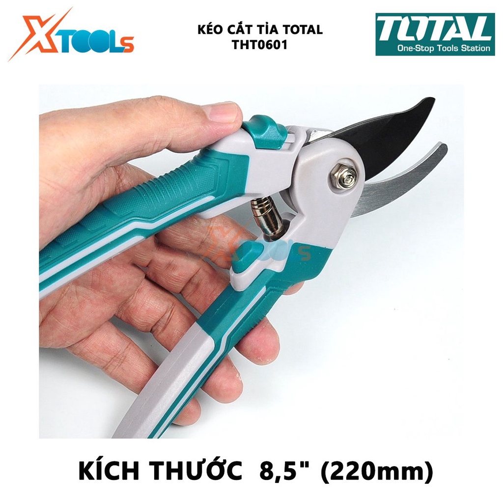 Kéo cắt tỉa cành cây TOTAL THT0601 | Kéo cắt tỉa cây Kích thước: 8,5&quot; (220mm) Tay cầm PP coverd dùng để cắt tỉa cây, tạo