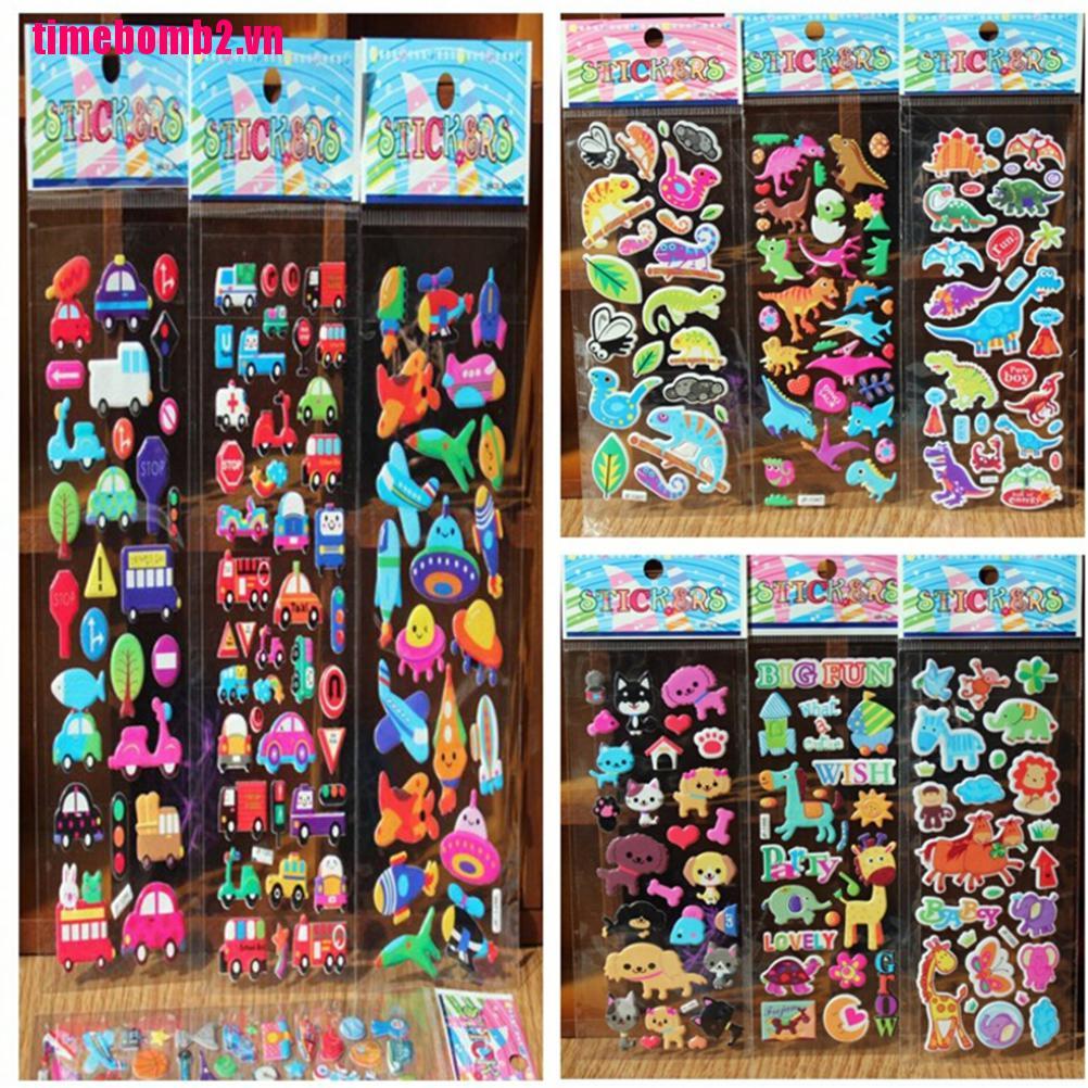 Bộ 10 Miếng Dán Hoạt Hình 3d Dễ Thương