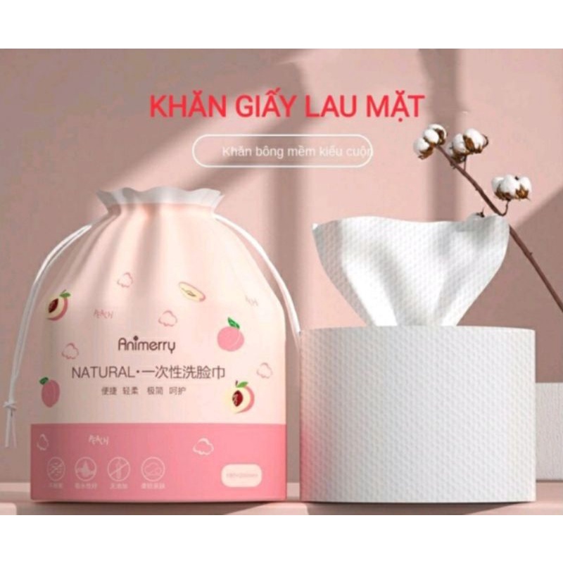 [ LÀM ĐẸP] Khăn lau , khăn mặt khô tẩy trang dùng 1 lần đa năng ANIMERRY COTTON cao cấp - Hàng nội địa TRUNG
