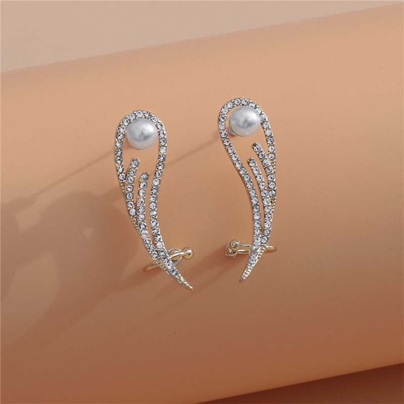 Bông Tai Cánh Thiên Thần Đính Đá Zircon Thời Trang Dành Cho Nữ