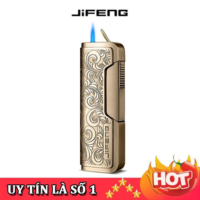 Quẹt Khò Bật Đánh Lửa  g.a Jifeng JF-090 Khắc Hoa Văn Cổ Khò 1 Tia Mạnh Mẽ