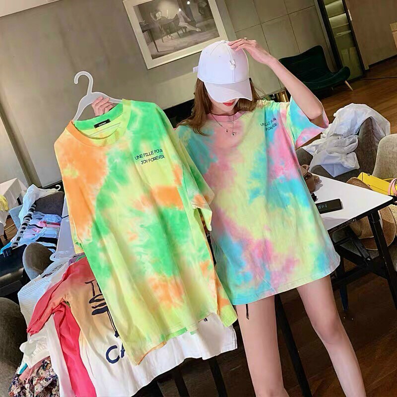 MẪU MỚI 2023  [ FULL SIZE ] Áo thun phông tay lỡ form rộng Unisex Ulzzang mặc cặp, nhóm, lớp nam nữ in loang hình