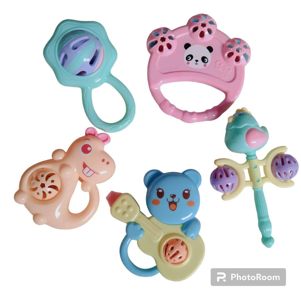 Bộ đồ chơi xúc xắc 5 món hình thú mẫu mới kích thích vận động và giác quan cho bé