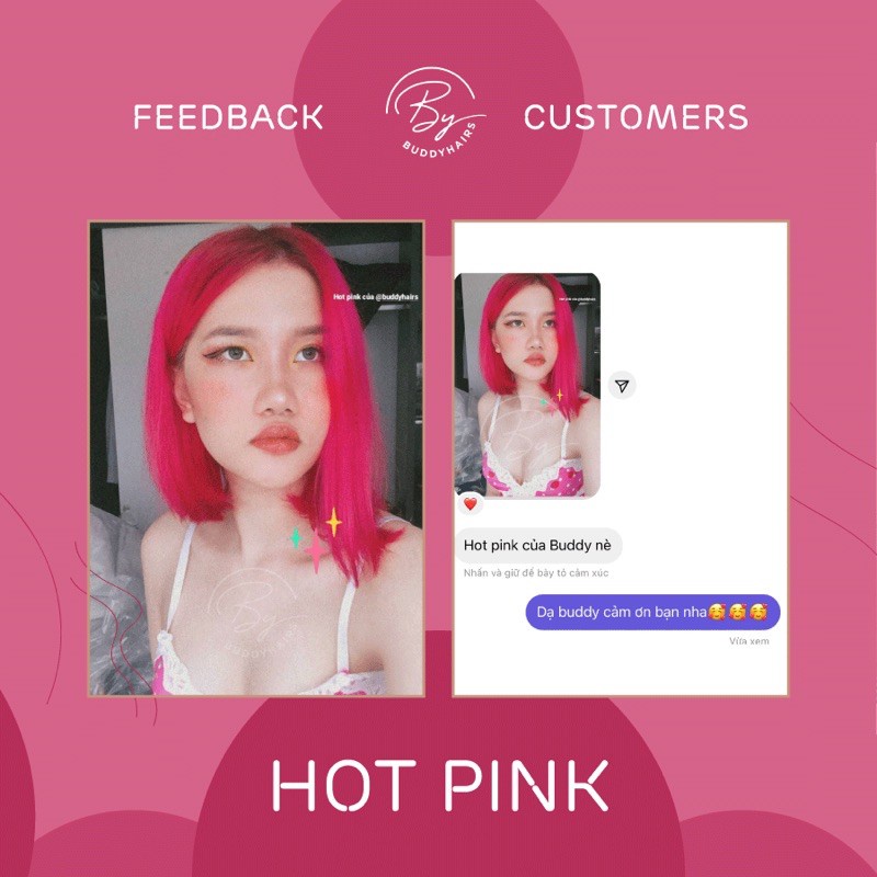 Thuốc nhuộm tóc Hot pink / Hồng sáng kèm tẩy