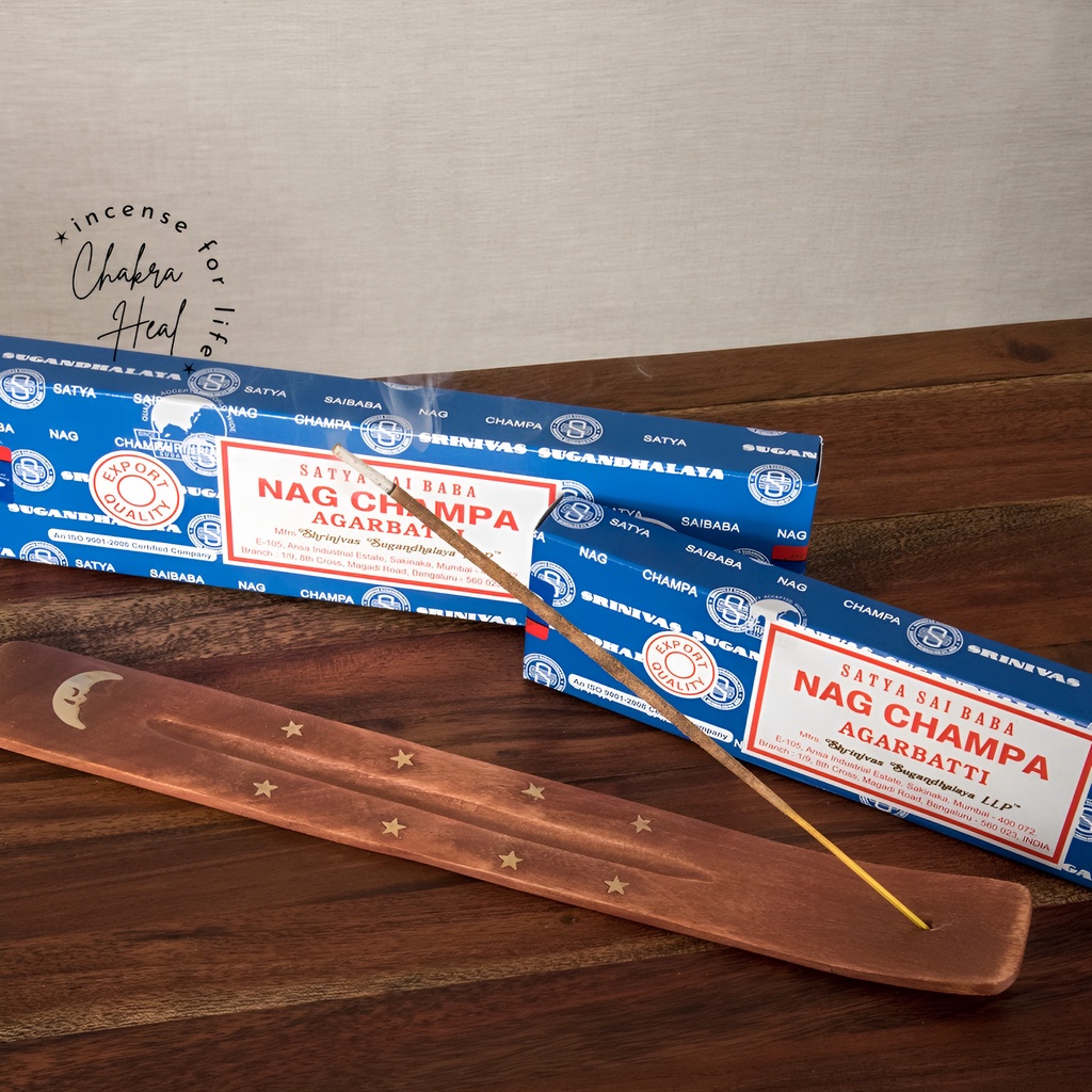 NAG CHAMPA Satya Incense Cones  - Nhang Nụ Đốt Trầm Ấn Độ Thanh Tẩy Năng Lượng, Thiền Định l Chakra Heal Incense