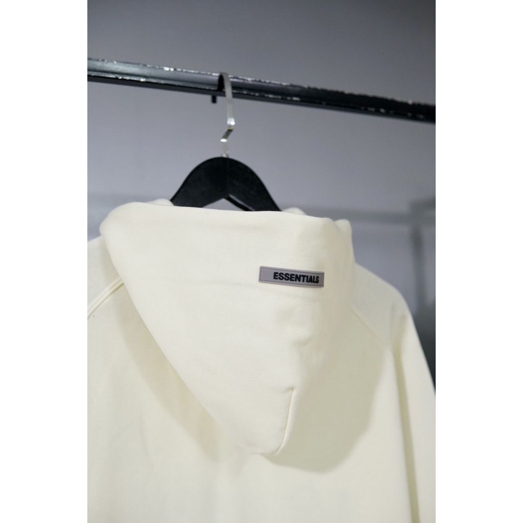 ÁO HODDIE NỈ BÔNG UNISEX ESSENTIALS SS20 , ÁO HODDIE ESS MÀU Vàng Kem form OVERSIZE