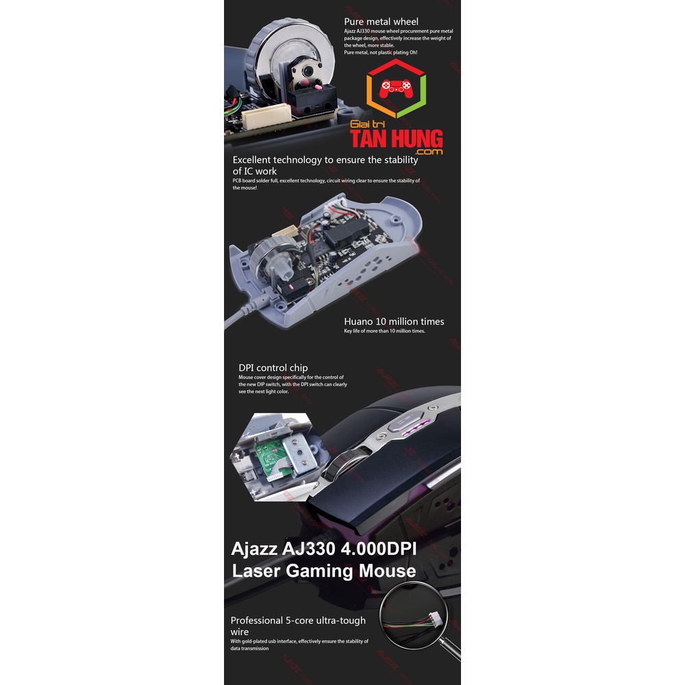 Chuột Gaming GameThủ AJAZZ  AJ330 4000DPI