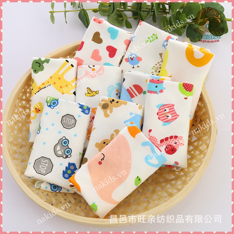 Khăn Yếm Tam Giác Cotton  FREESHIP  Yếm Dãi Quàng Cổ Có Cúc Bấm Cho Bé hàng xuất khẩu MS22