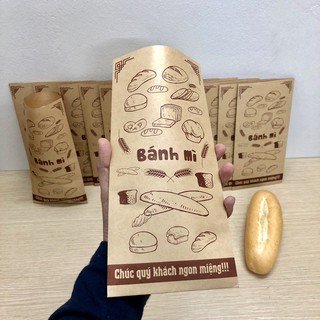 Bao đựng bánh mì 500 túi bánh mì 13x25cm giấy kraff siêu đẹp