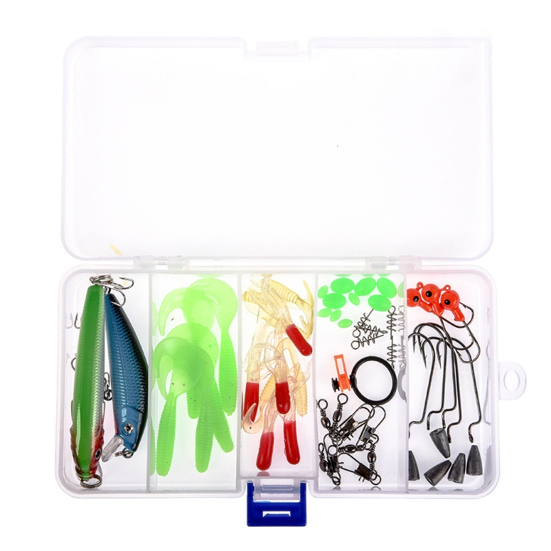 QQ Hộp 52 Mồi Giun Giả Câu Cá Bằng Nhựa Mềm