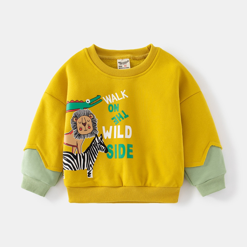 Áo nỉ lông bé trai hãng WELLKIDS - Áo nỉ lót lông trẻ em Kunkids