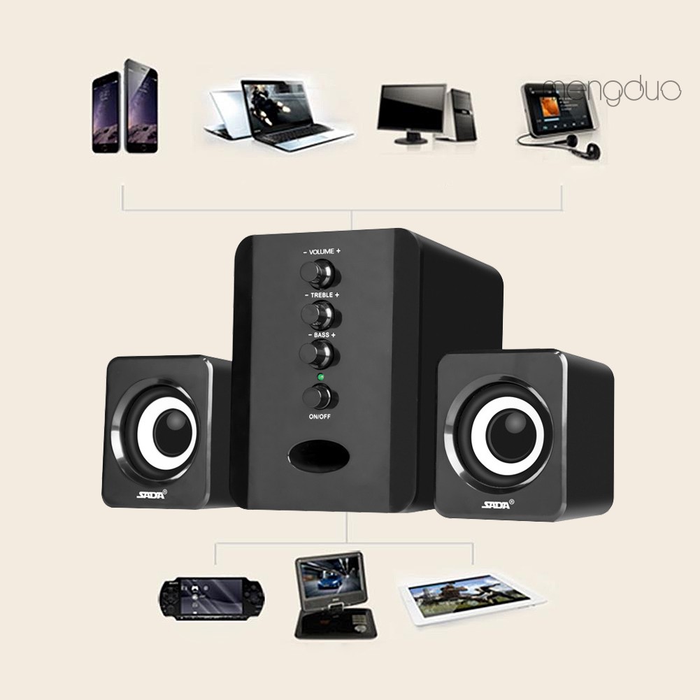 Set 3 Loa Subwoofer Có Dây Usb 2.1 Dành Cho Máy Tính