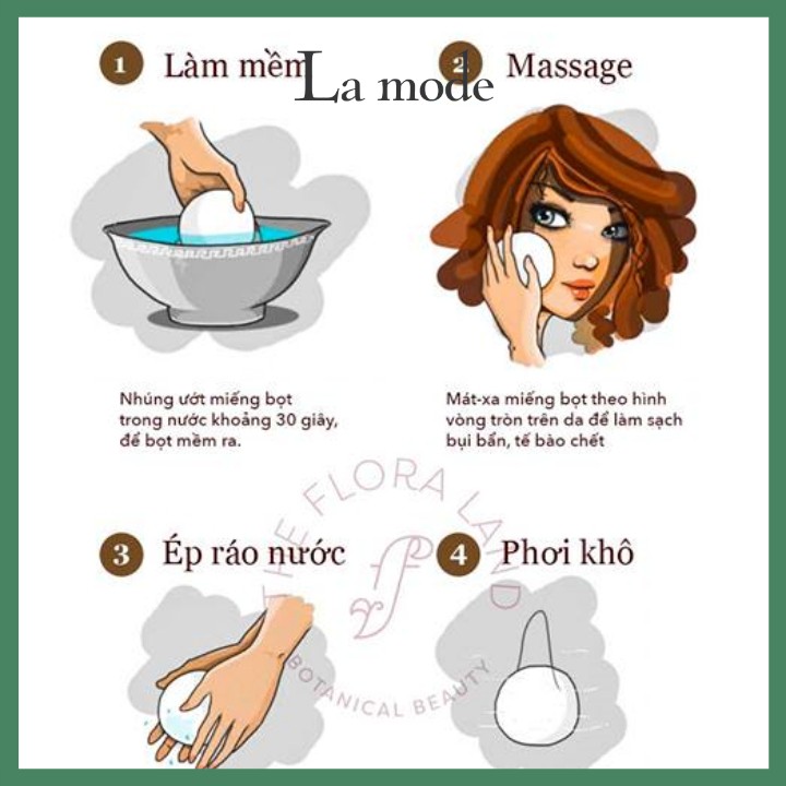 Miếng Mút Bọt Biển Nén Rửa Mặt Chivey Nở Trong Nước - La mode