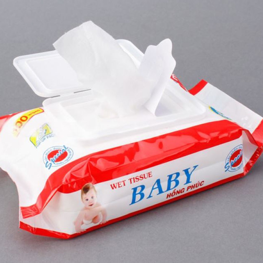 Bịch 100 tờ giấy ướt Baby có nắp