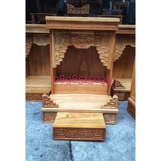 Bàn thờ thần tài ông địa gỗ gõ đỏ r48 x 68cm