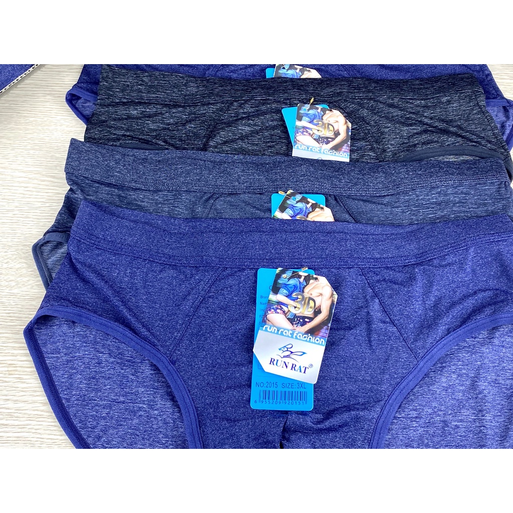 Hộp 4 quần lót tam giác nam hoa tiêu chất liệu cotton mềm mại thoáng mát, co dãn tốt, ôm dáng thoải mái.