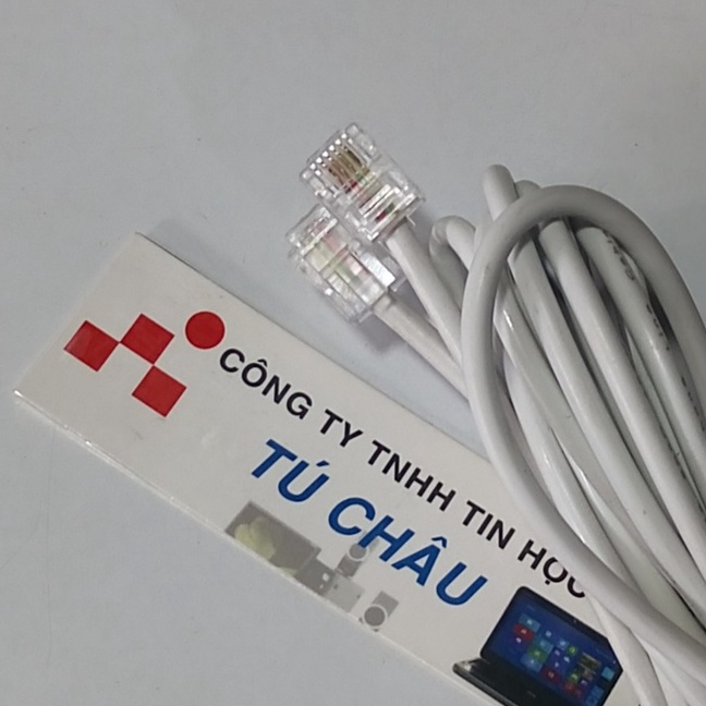 Cáp điện thoại bàn 4 tim  đầu bấm sẳn: 1m - 2m - 3m - 5m - 10m