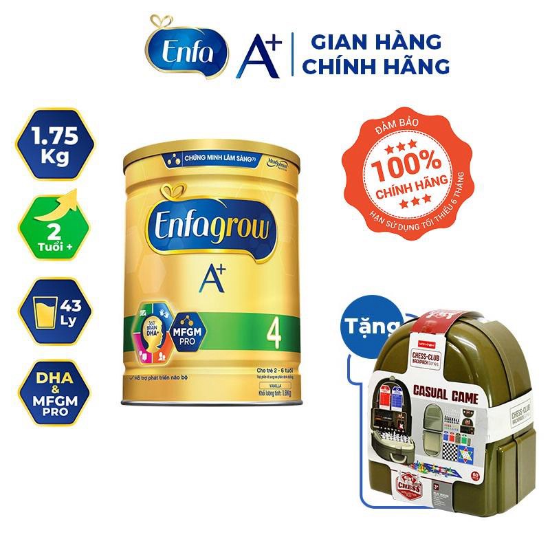 tuan0113 [Mã ENFA100 giảm 7% tối đa 100K đơn 500K] [Quà tặng vali] Sữa bột Enfagrow A+ 4 1700g (2 tuổi+) tuan0113