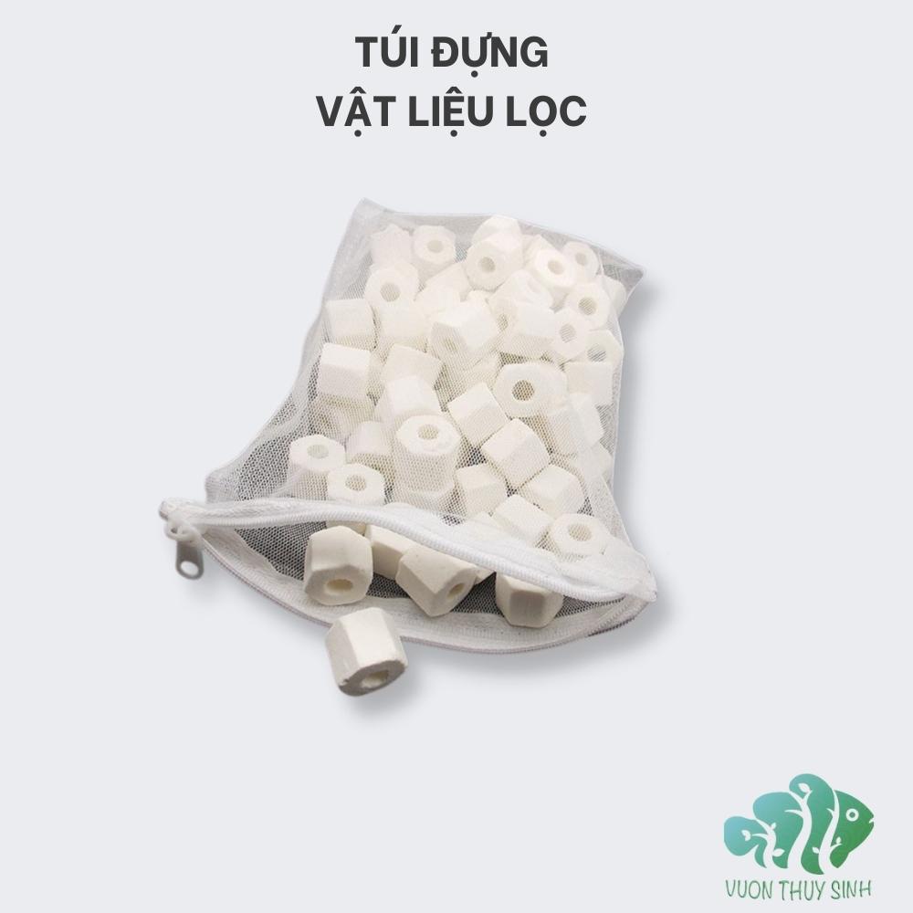 Túi đựng vật liệu lọc hồ cá túi chứa sứ lọc bể cá vải dù có khoá kéo dễ dàng vệ sinh thay thế