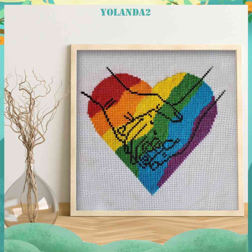 Bộ Tranh Thêu Chữ Thập Tự Làm 11CT Hình Trái Tim Xinh Xắn