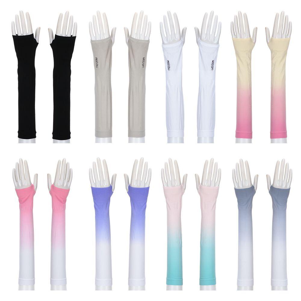 Set 1 Găng Cánh Tay Chống Tia UV Bằng Lụa Lạnh Cho Hoạt Động Ngoài Trời