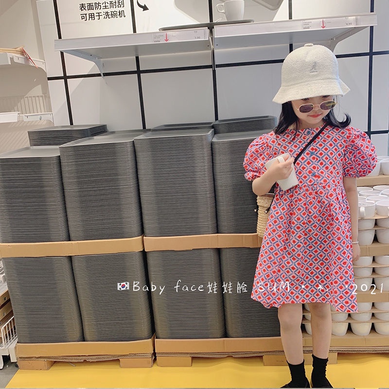 Đầm Công Chúa Dáng Rộng Tay Phồng In Hoa Kiểu Retro Hàn Quốc Thời Trang Mùa Hè Cho Bé Gái Dễ Phối Đồ