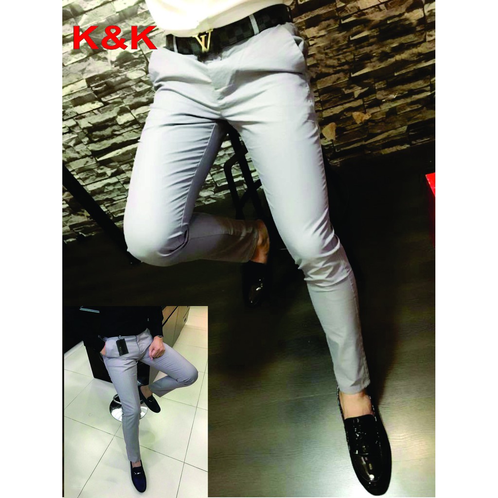 quần tây âu công sở hai màu ghi nhạt và xám trắng chất lượng cao cấp