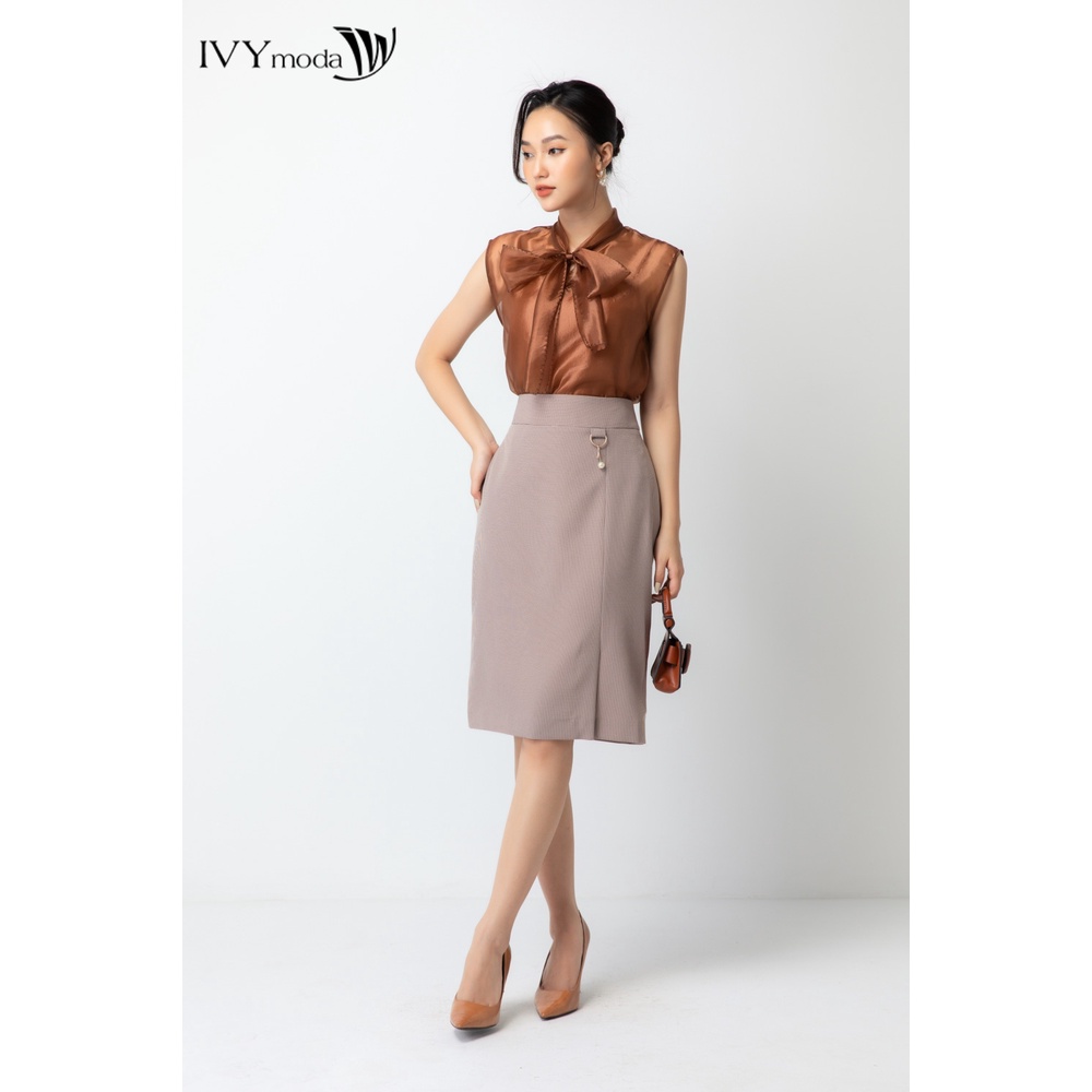 Áo voan cổ thắt nơ IVY moda MS 15B8768