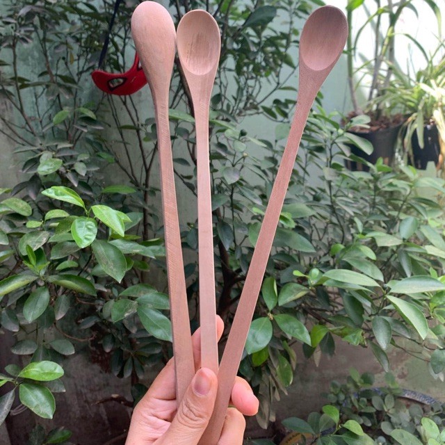 Thìa gỗ cán dài thon gọn - sản phẩm để mộc , an toàn tuyệt đối cho sức khỏe của con người