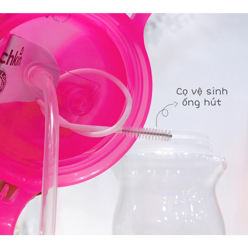 Cốc tập uống mọi tư thế Munchkin có ống hút silicone kèm chổi cọ MK24188