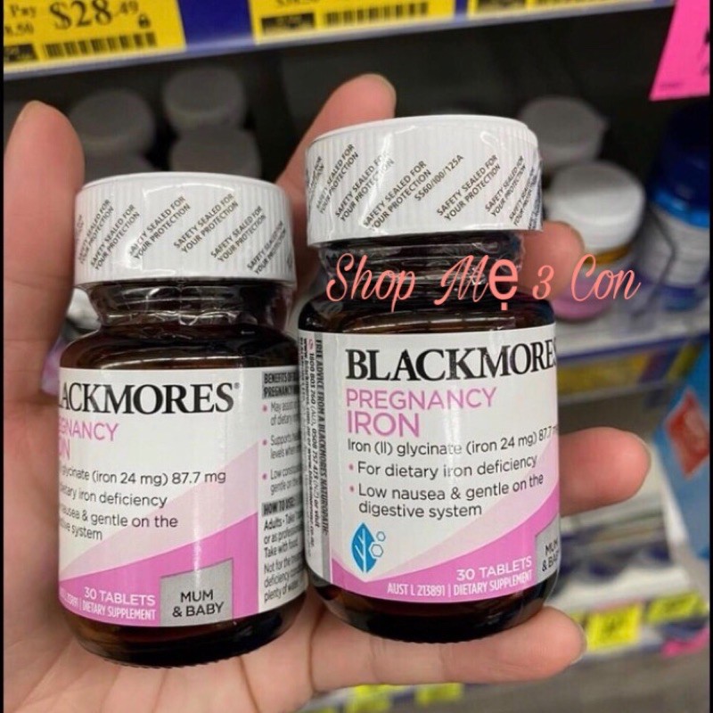 Viên Sắt bầu Blackmores Pregnacy Iron Úc 30 viên